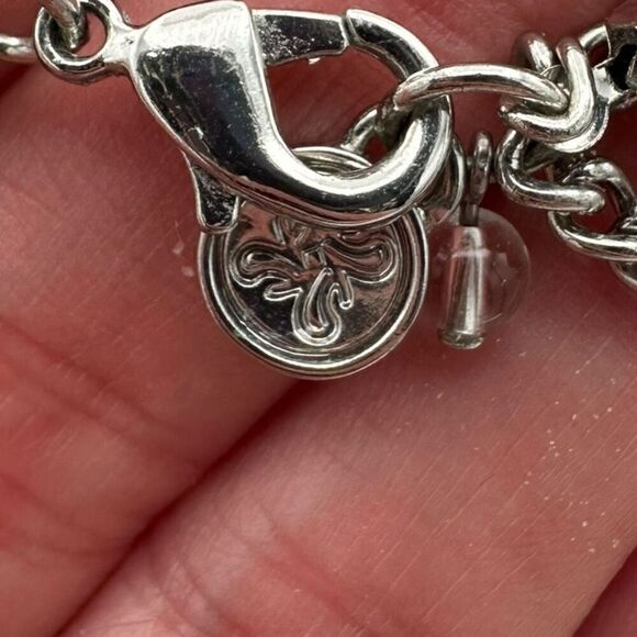 Long Opera/Rope length 3-tiered necklace silver toned with beads 35 inches long - Picture 7 of 7